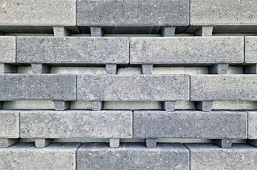 Waterpasserende Longstone opritsteen 7 cm grijs/zwart
