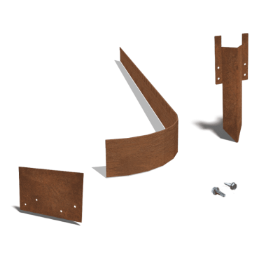 Cortenstaal kantopsluiting FLEX geplet 13 cm complete set per 24 meter