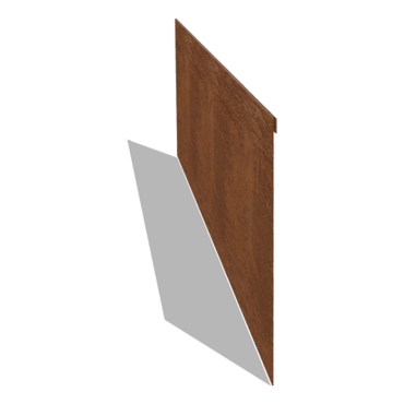Cortenstaal kantopsluiting geplet 35 cm (lengte 150 cm)