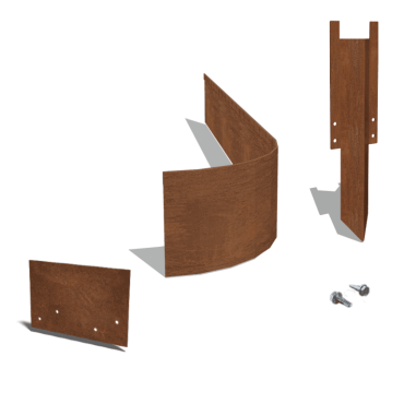Cortenstaal kantopsluiting geplet 23 cm complete set per 24 meter