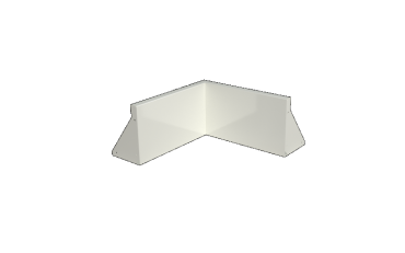 Gepoedercoat staal keerwand binnenhoek 50 x 50 x 30 cm