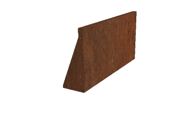 Cortenstaal keerwand recht 100 x 50 cm
