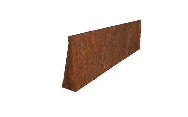 Cortenstaal keerwand recht 200 x 60 cm