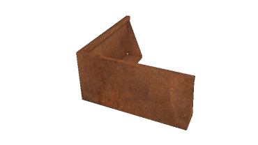 Cortenstaal keerwand buitenhoek 100 x 100 x 50 cm