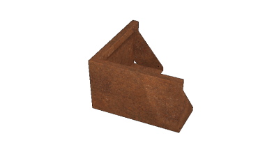 Cortenstaal keerwand buitenhoek 50 x 50 x 30 cm
