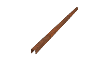 Cortenstaal overzetprofiel 5 x 5 x 5 cm (lengte 240 cm)