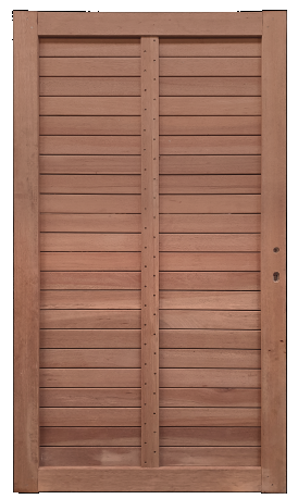 Keruing poort 25 met slot 100x180cm incl. aanslaglat Premium FCQ FSC®100% FSC®-C003450