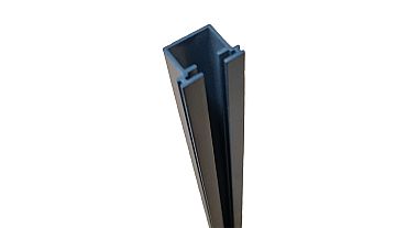 Boston alu paalprofiel voor hpl/glas RAL7016 24x17mm L-184cm tbv paal L-124/190cm