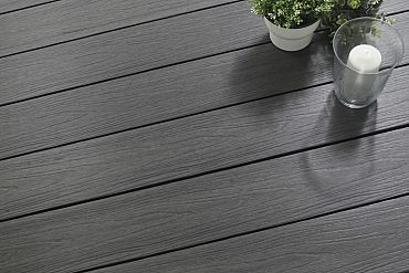 WPC 22,5x210mm Fiberdeck Premium massief Dark Grey