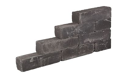 Blockstone getrommeld Black 15x15x30cm