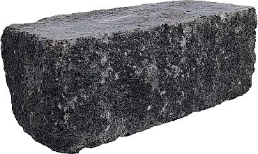 Splitrock grijs/zwart hoekstuk trommel 29x13x11 cm met geknipte kopse kant getrommeld