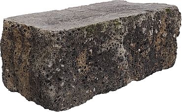 Splitrock grigio camello hoekstuk trommel 29x13x11 cm met geknipte kopse kant getrommeld