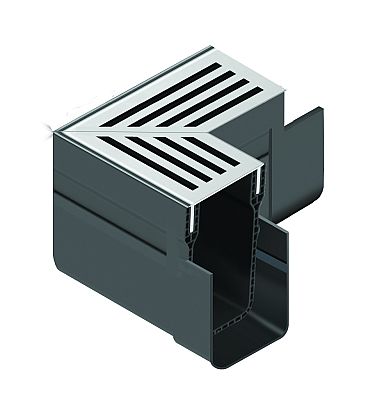 ACO Slim-Line hoekst.incl.RVS rooster