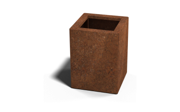 Cortenstaal plantenbak Vierkant 30x30 hoogte=30cm opties=bodemplaat