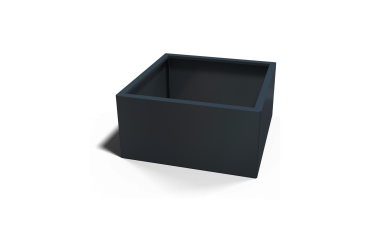 Gepoedercoat staal plantenbak Vierkant 120x120 hoogte=30cmkleur=RAL7016  opties=bodemplaat