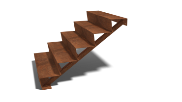 Cortenstaal trap 5-trede (breedte 100cm)