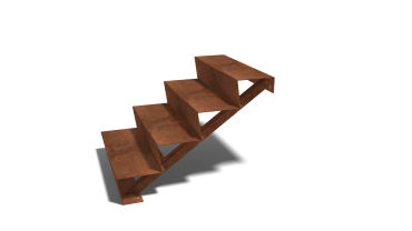 Cortenstaal trap 4-trede (breedte 80cm)