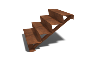 Cortenstaal trap 4-trede (breedte 100cm)