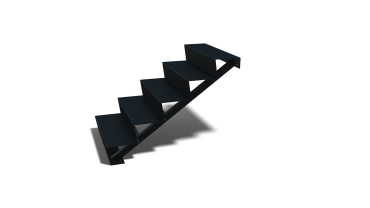 Zwarte trap 5-trede (breedte 80cm)