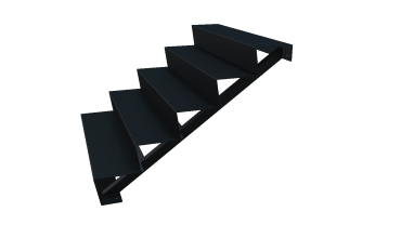 Zwarte trap 5-trede (breedte 120cm)