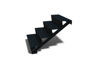 Zwarte trap 4-trede (breedte 80cm)