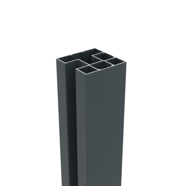 Boston alu H paal 75x75mm L-190 cm RAL7016 incl. alu afwerkingsprofiel 4x24 mm L-190cm
