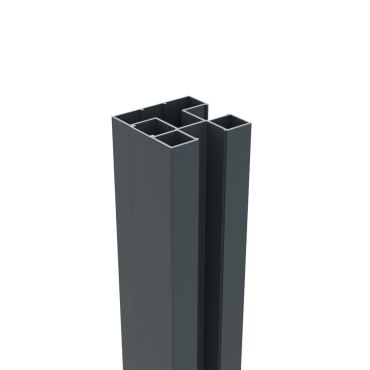 Boston alu H paal 75x75mm L-250 cm RAL7016 incl. alu afwerkingsprofiel 4x24 mm L-250cm