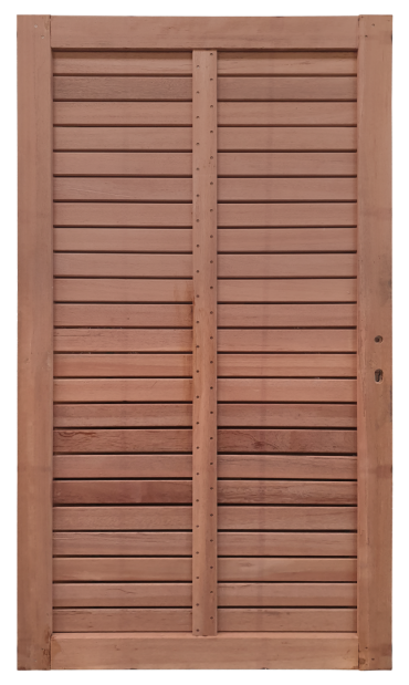 Keruing poort 26 Rhombus met slot 100x180cm incl. aanslaglat Premium FCQ FSC®100% FSC®-C003450