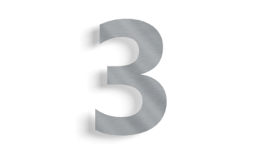 RVS huisnummer 3 - 15cm