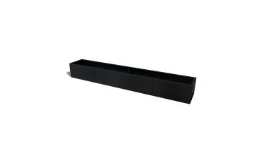 Gepoedercoat staal plantenbak Rechthoek XL 150x50 hoogte=30cm-RAL9005  opties=bodemplaat