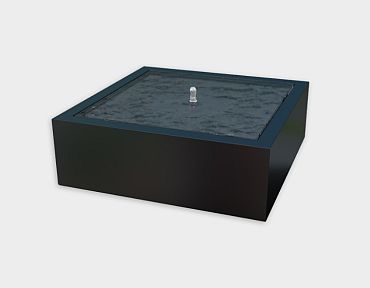 Aluminium watertafel 120x120x40-RAL9005 (zwart)-Exclusief LED-verlichting