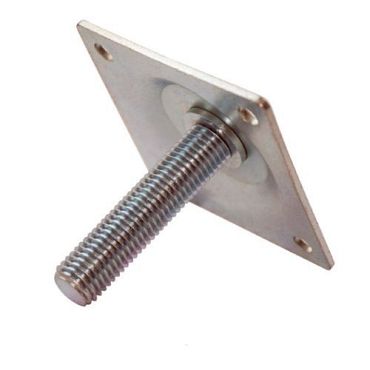 Betonpoer hoogteverstelling M16 Verzinkt plaat met draadstang 3mm dik