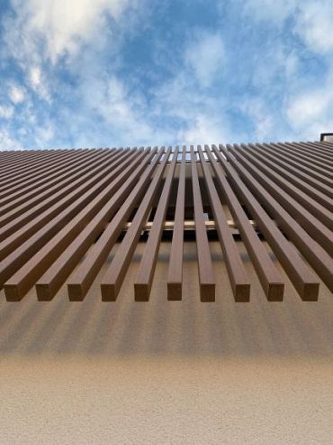 Brise soleil 42x60mm L-390cm Teak E Klasse  FSC 100%