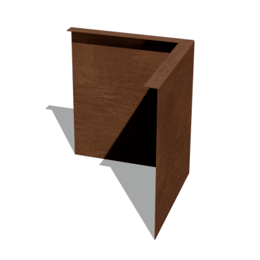 Cortenstaal kantopsluiting gezet 34 cm buitenhoek