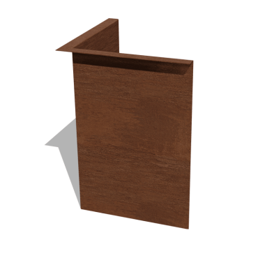 Cortenstaal kantopsluiting gezet 45 cm binnenhoek