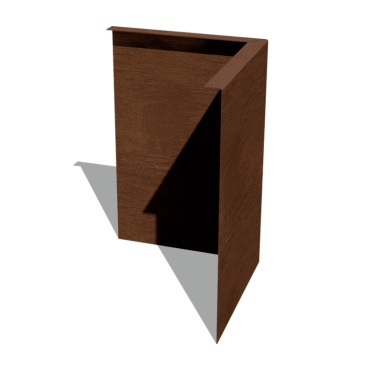 Cortenstaal kantopsluiting gezet 45 cm buitenhoek