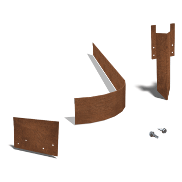 Cortenstaal kantopsluiting FLEX geplet 13 cm complete set per 15 meter