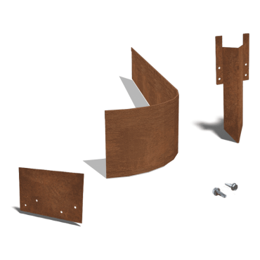 Cortenstaal kantopsluiting FLEX geplet 23 cm complete set per 15 meter