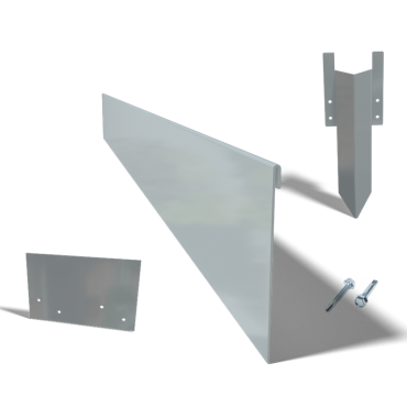 Verzinkt staal kantopsluiting geplet 13 cm complete set per 15 meter