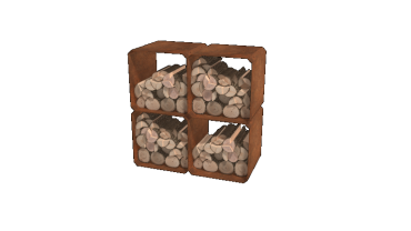 Cortenstaal houtopslag - Colorado 4 stuks - 40 x 40 x 40 cm