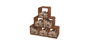 Cortenstaal houtopslag - Colorado 6 stuks - 40 x 40 x 40 cm