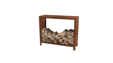 Cortenstaal houtopslag 100x120x40