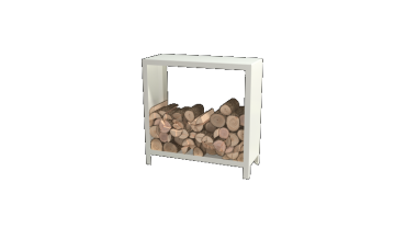 Stalen houtopslag - Indiana - 100 x 40 x 100 cm - RAL9010 mat (wit)
