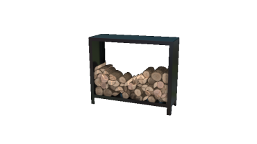 Stalen houtopslag - Indiana - 120 x 40 x 100 cm - RAL9005 mat (zwart)
