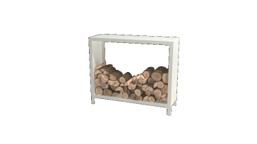 Stalen houtopslag - Indiana - 120 x 40 x 100 cm - RAL9010 mat (wit)
