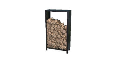 Stalen houtopslag - Indiana - 100 x 40 x 180 cm - RAL9005 mat (zwart)