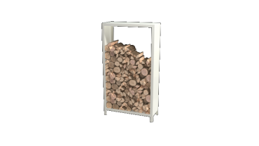 Stalen houtopslag - Indiana - 100 x 40 x 180 cm - RAL9010 mat (wit)