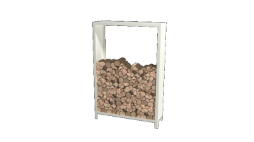 Stalen houtopslag - Indiana - 120 x 40 x 180 cm - RAL9010 mat (wit)