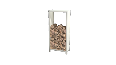 Stalen houtopslag - Indiana - 80 x 40 x 180 cm - RAL9010 mat (wit)