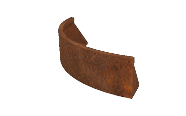 Cortenstaal keerwand - Buitenbocht - 100 x 100 x 30 cm